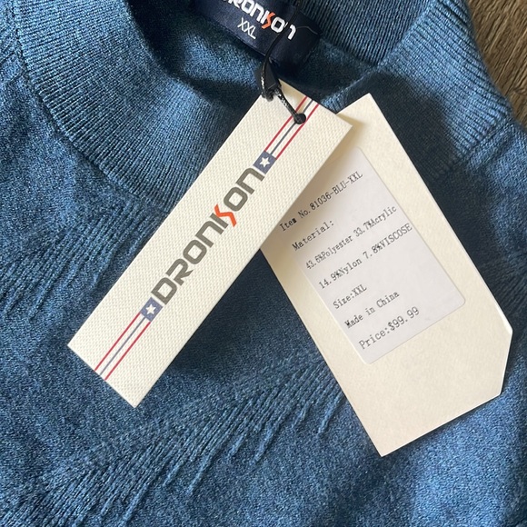 Dronison Mens Sweaters Blue, XXL - Picture 5 of 8